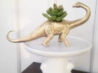 Designer style dinosaur planter 200x150 Glitter and Glam: 15 DIY Projects for Gold Lovers