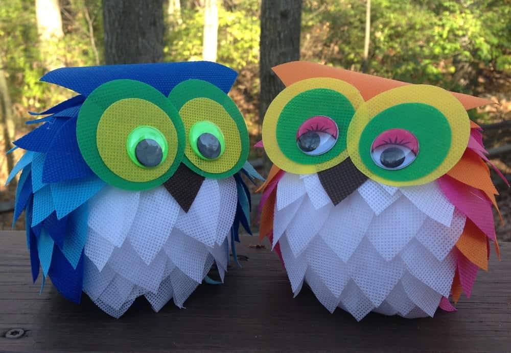 Layered felt feathery owl craft
