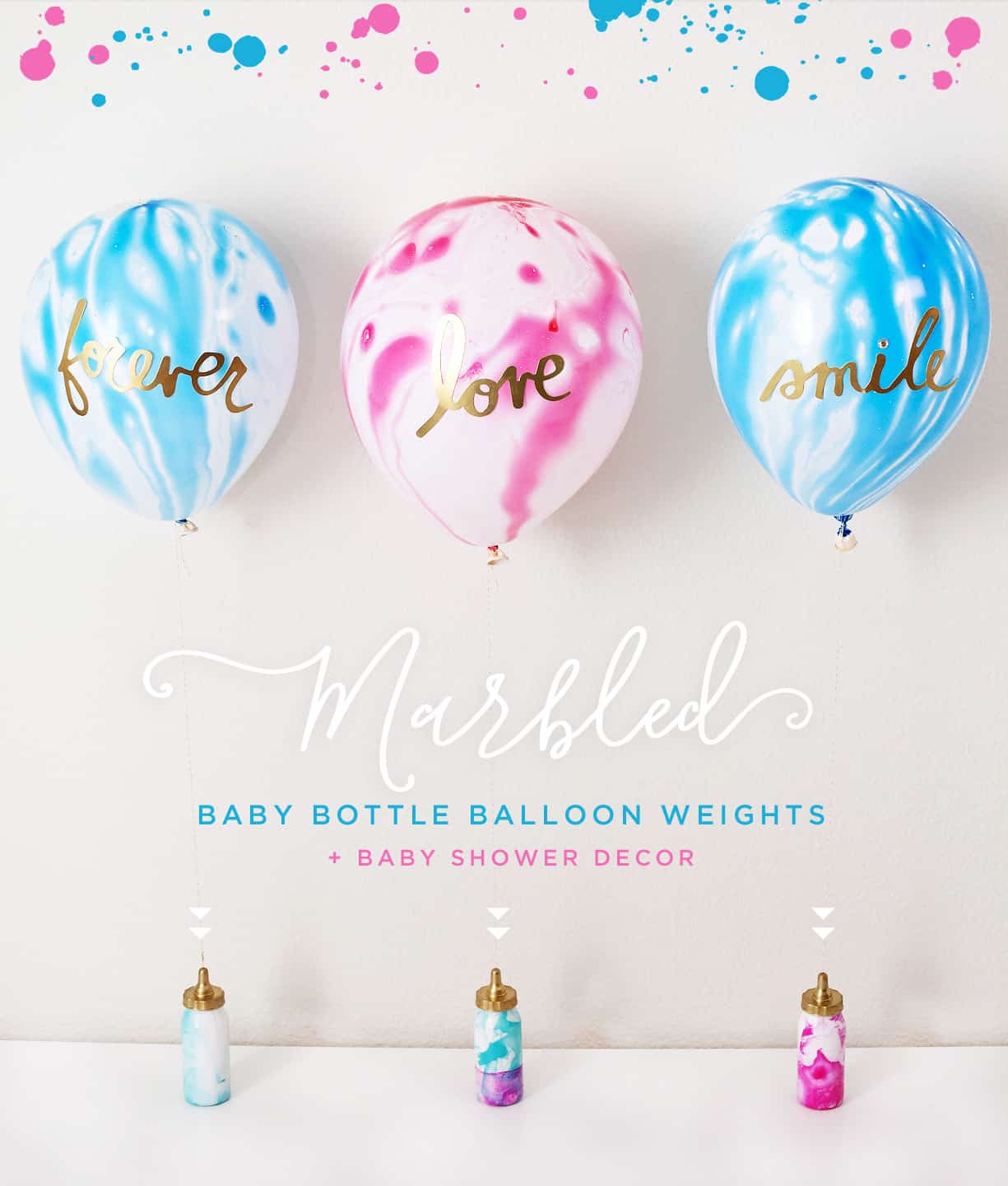 Marbled baby shower balloons
