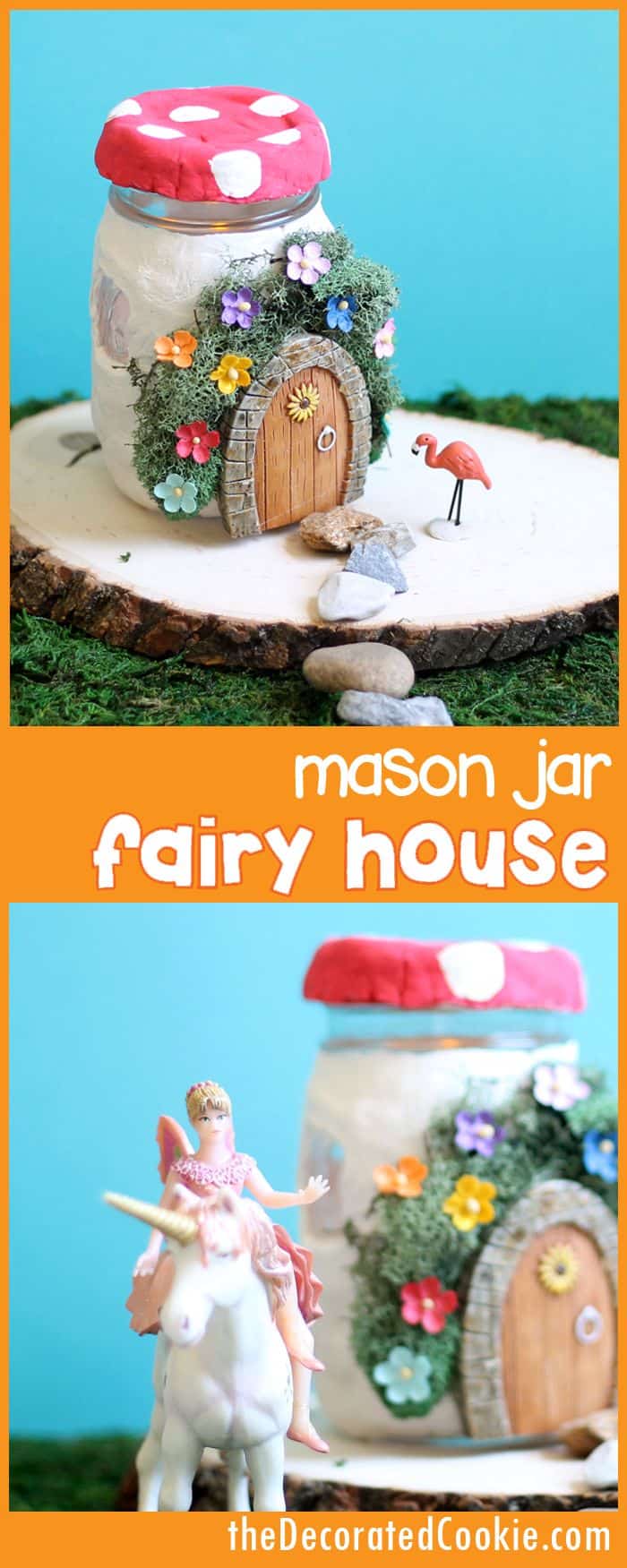 Mason jar fairy house