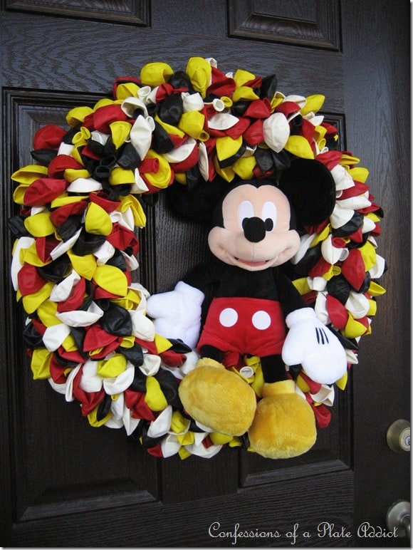 Mickey Mouse balloon door wreath