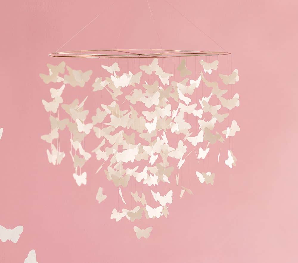 Paper butterfly chandelier