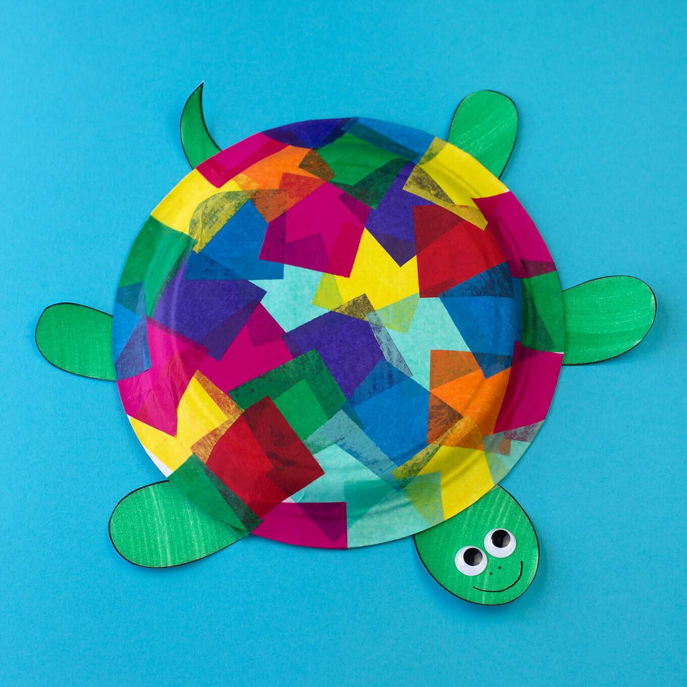 Paper plate and tissue paper turtles