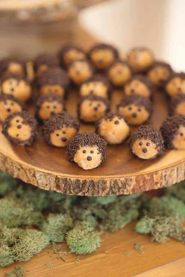 Sprinkled hedgehog donut holes