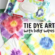 Tie dye art done with baby wipes