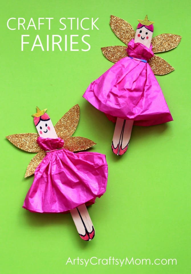 Tissue paper and glitter wing fairies