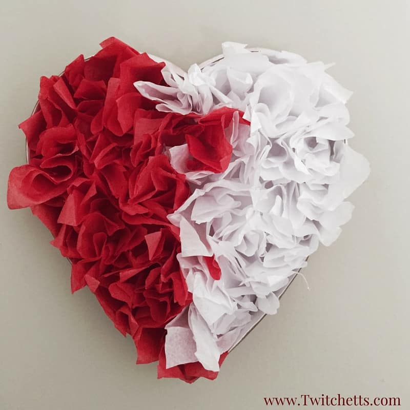 Tissue paper heart Valentines