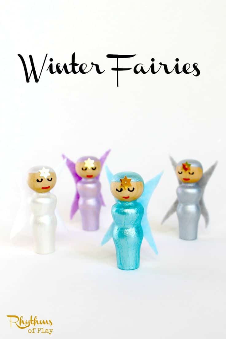 Wooden metallic winter fairies