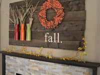 Branch vases and leaf wreaths on upcycled wood 200x150 Seasonal Change in Decor: 15 Cute Fall Projects for Your Mantel