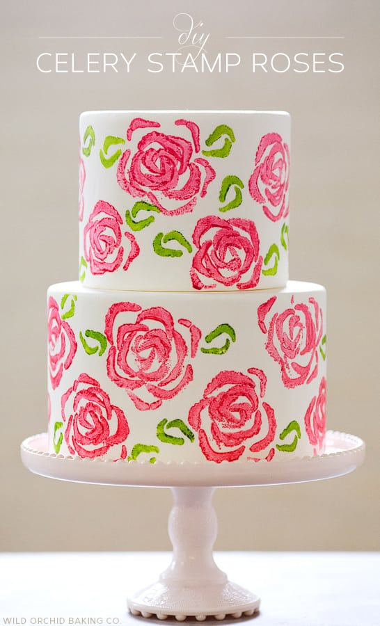 Celery stamp rose cake