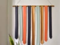 Coloured leather strip wall hanging 200x150 Sophisticated Panache: Awesome Projects Made From Leather