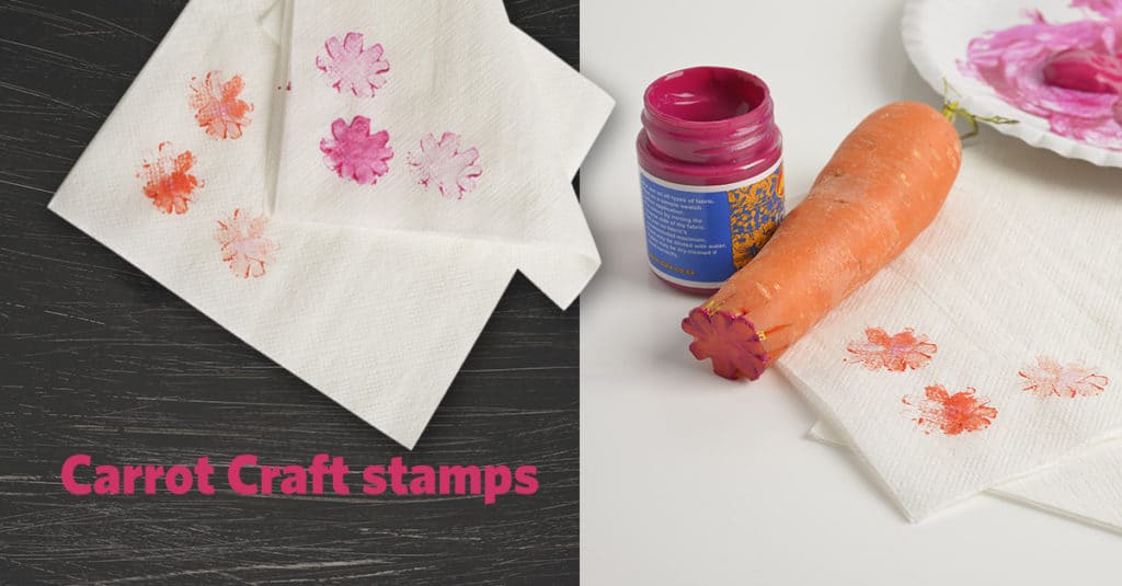 Cut carrot shaped stamps