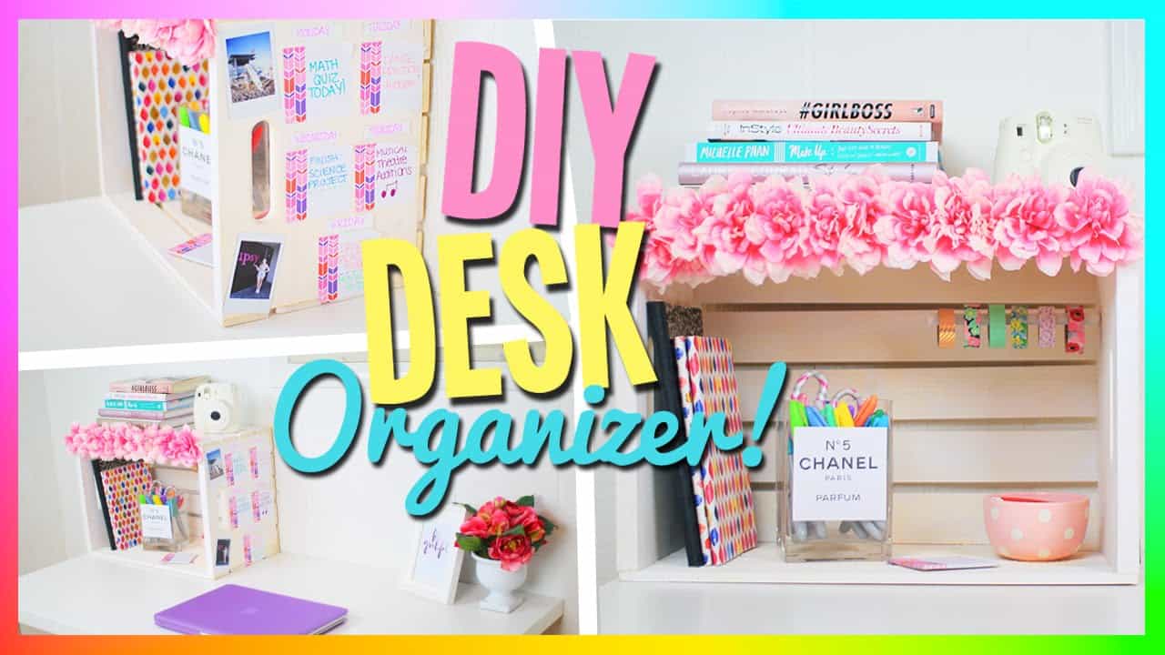 Decorated crate desk organizer