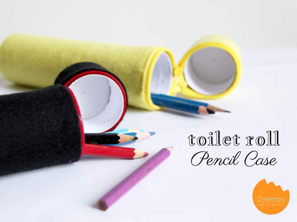Felt covered toilet roll pencil case