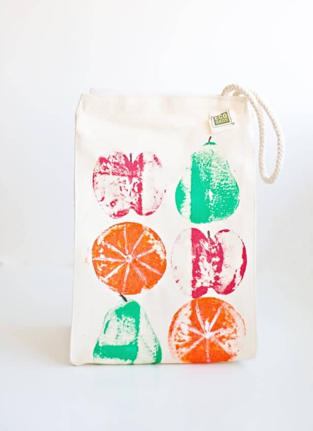 Fruit stamped lunch bag