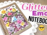 Glitter emoji notebooks 200x150 15 DIY Notebook Designs for Going Back to School