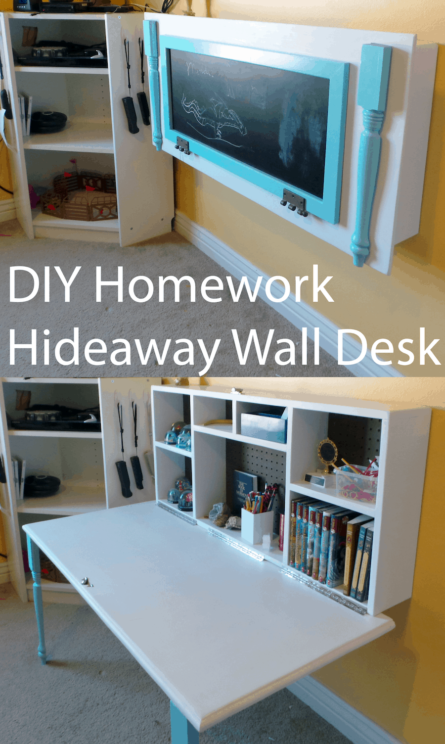 Homework hideaway wall desk