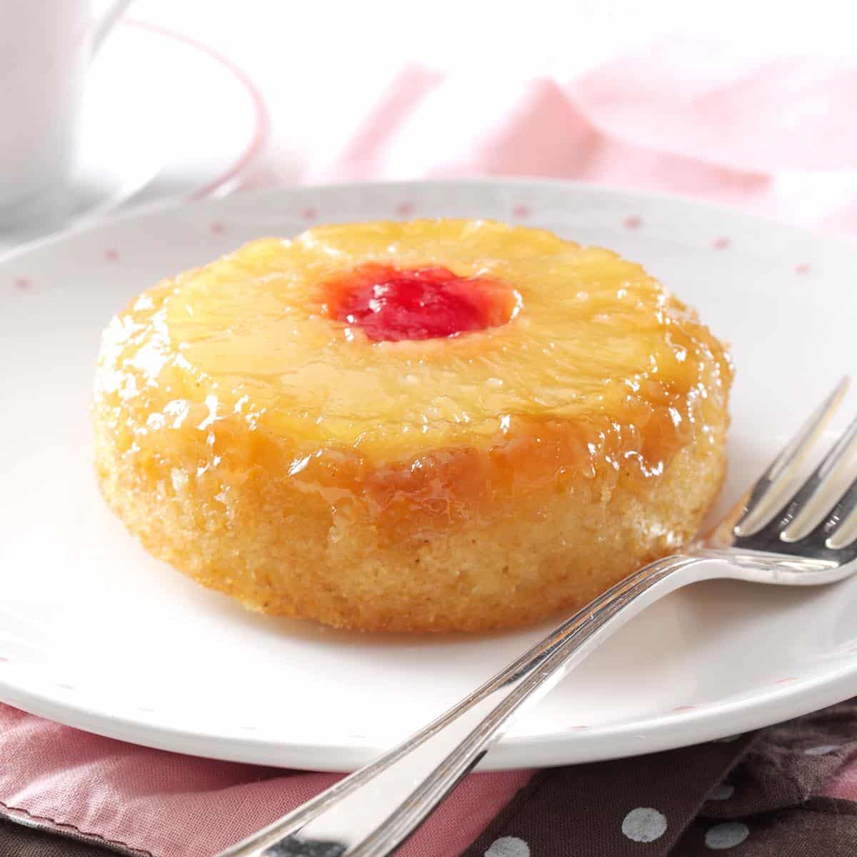 Pineapple upside down cake for two
