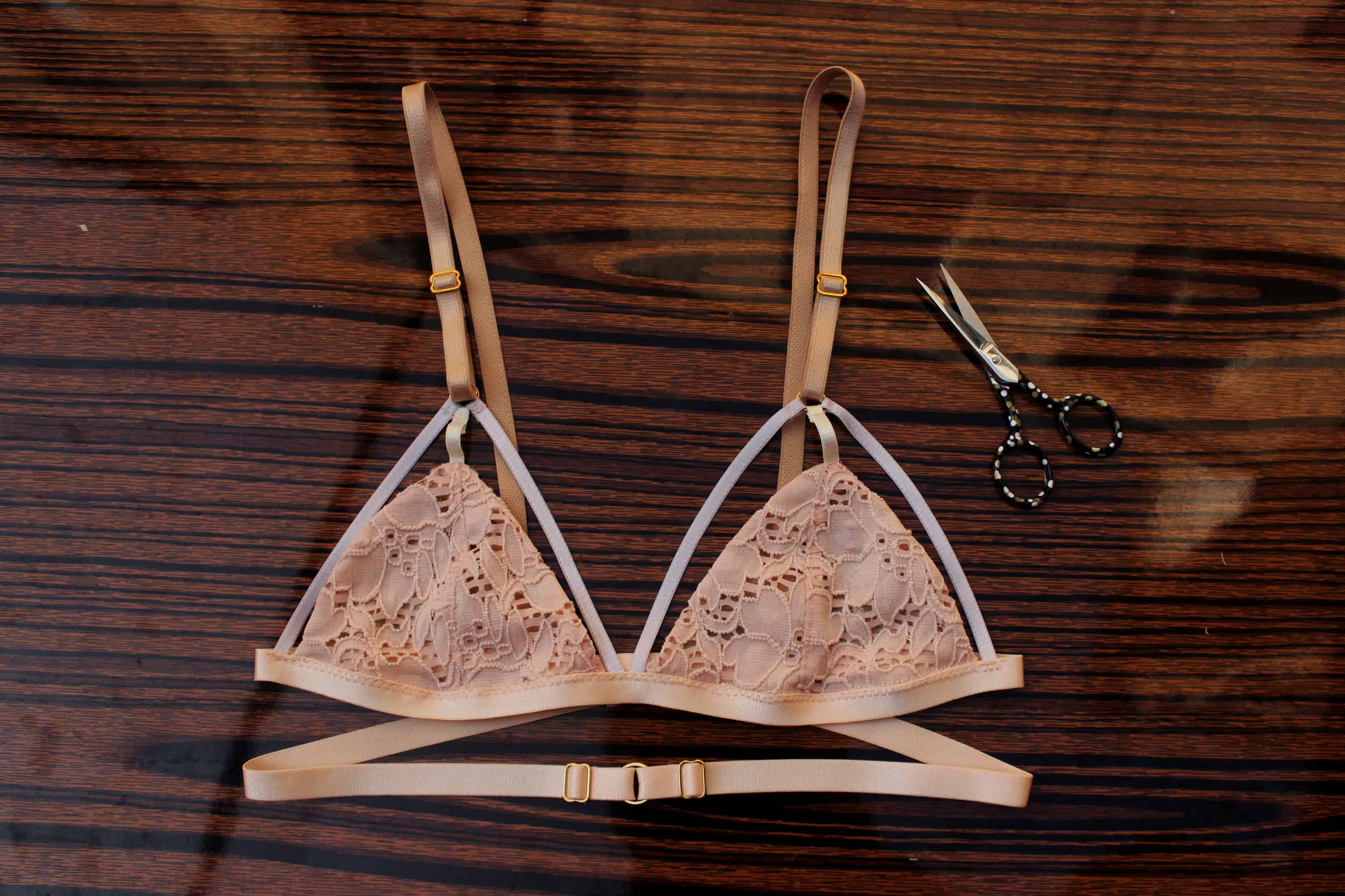 Stunning strappy lace bralette
