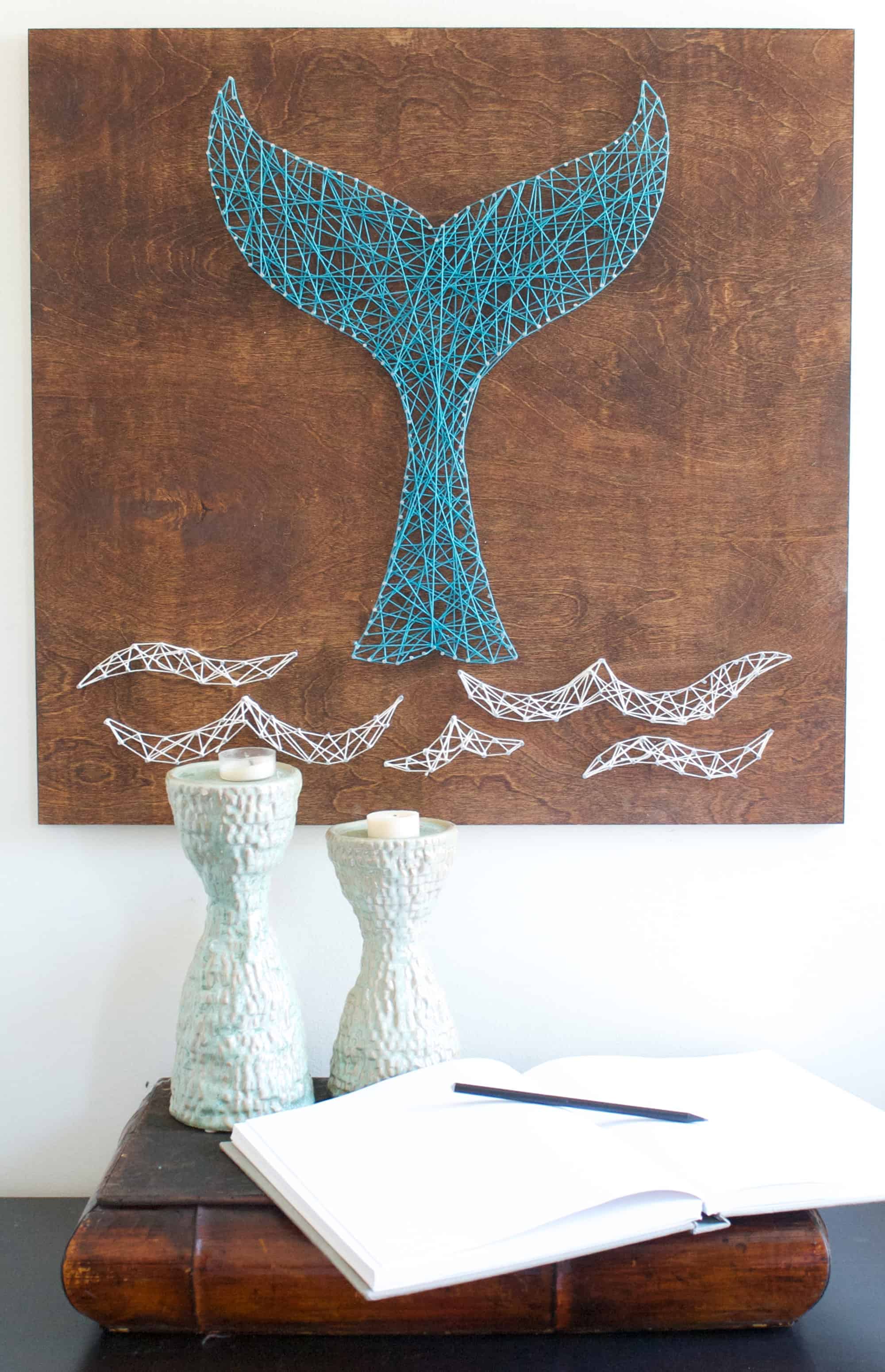 Whale tail string art