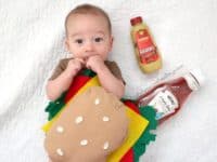 Baby burger costume 200x150 Cute and Creative DIY Halloween Costumes for Babies