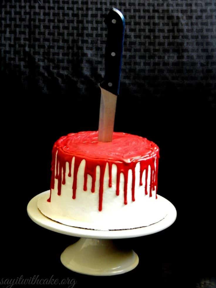 Bloody knife cake