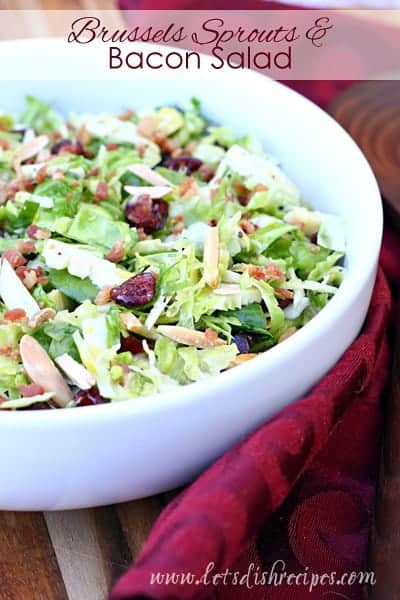 Brussel sprouts and bacon with cranberries