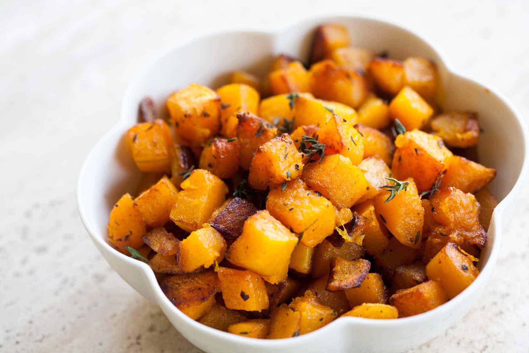 Butternut squash with browned butter and thyme
