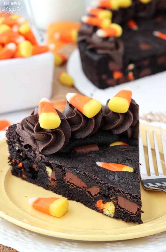 Candy corn chocolate chip cookie cake