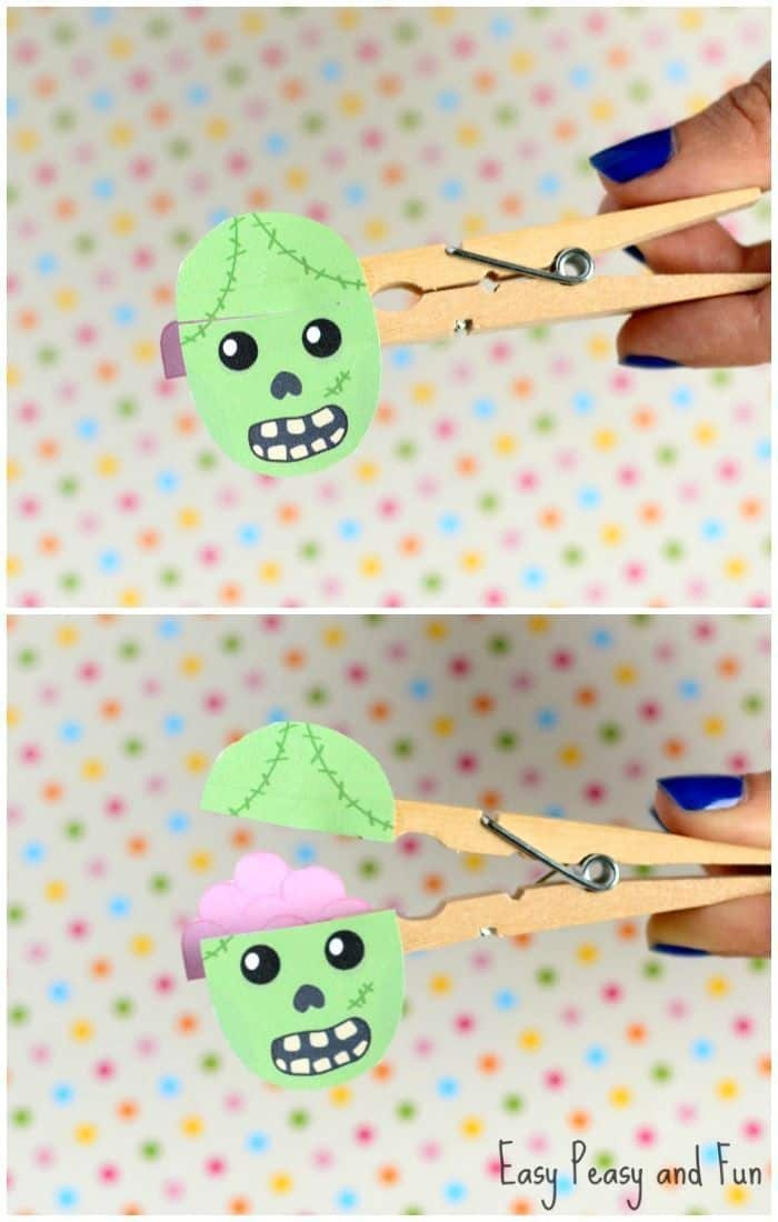 Clothespin zombie puppet