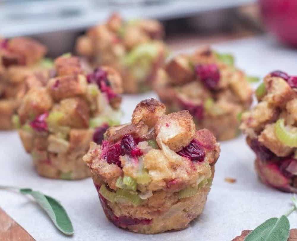 Cranberry sage stuffing muffins