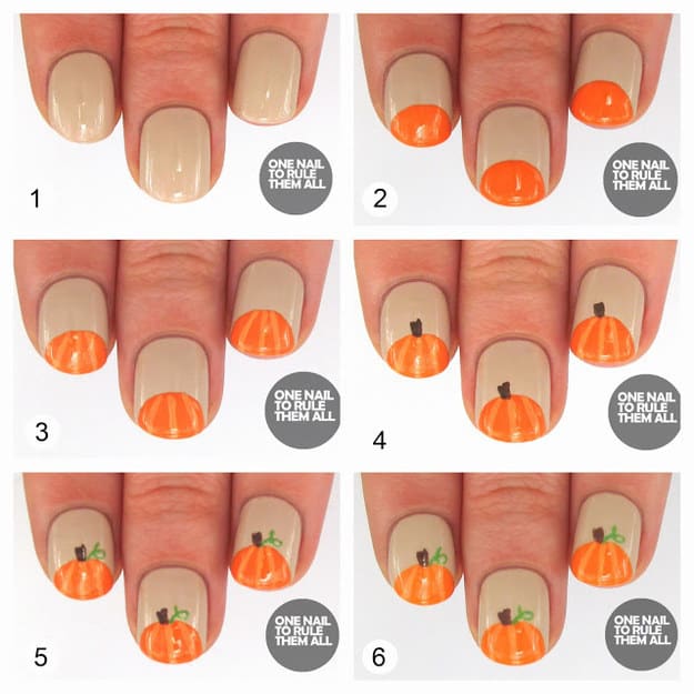 Cute pumpkin nails