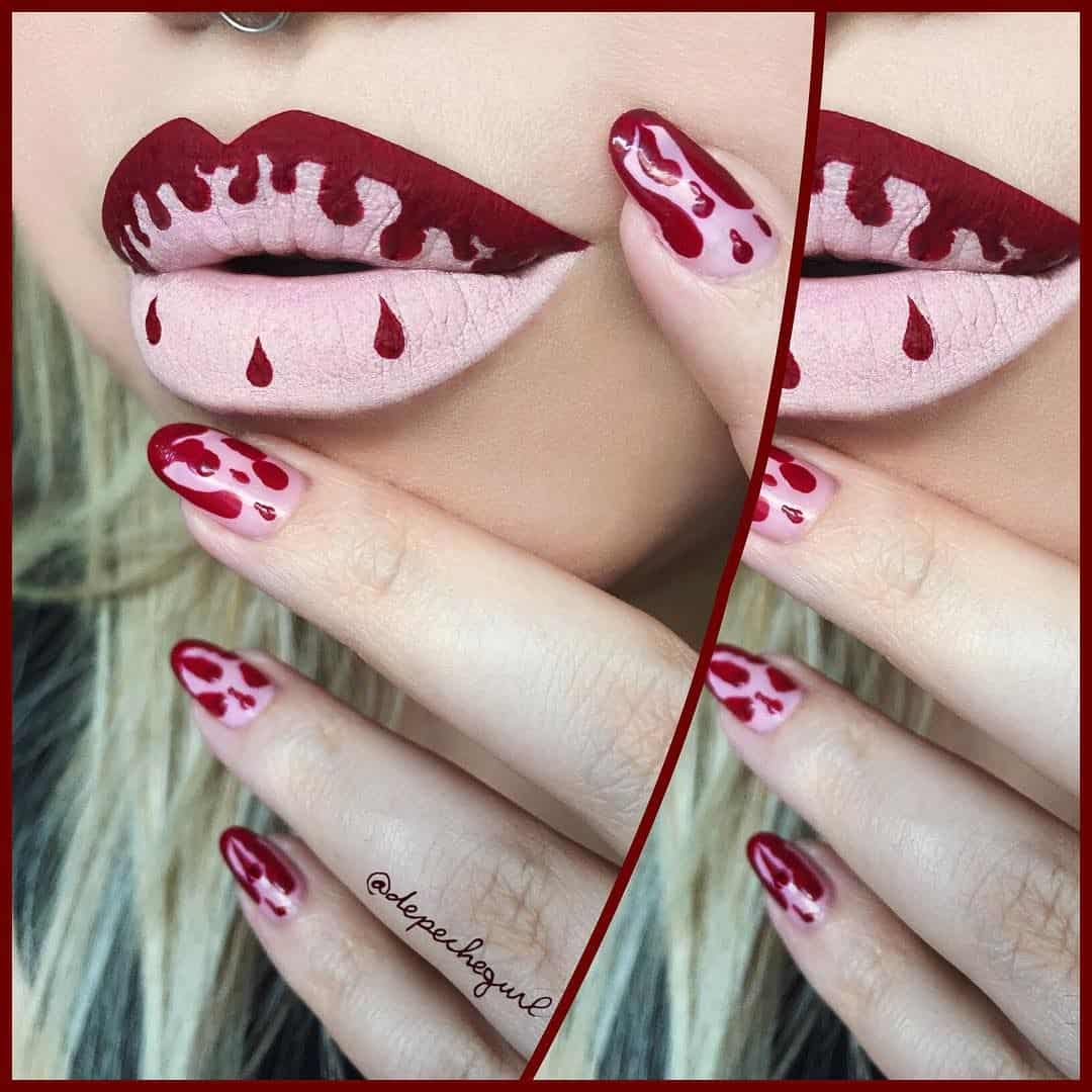 Dripping blood lips
