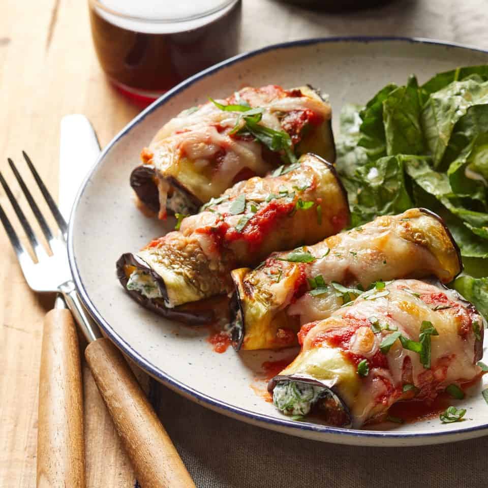 Eggplant lasagna rolls