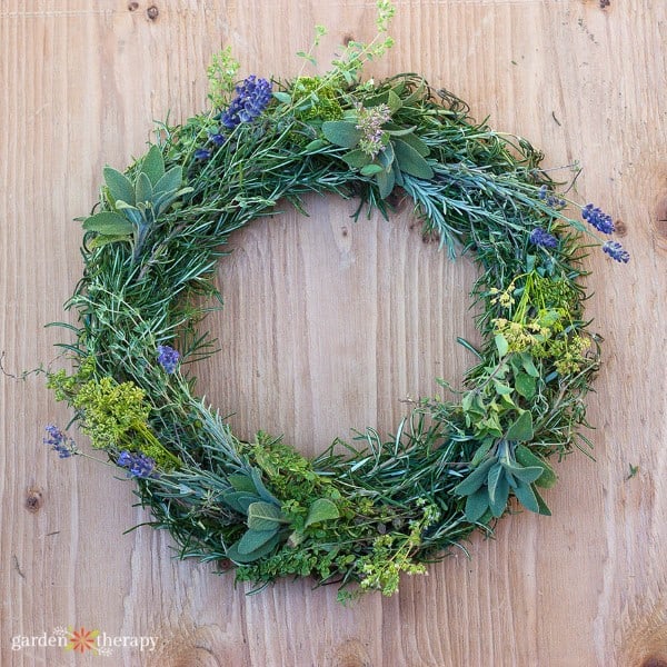 Fall culinary herb wreath