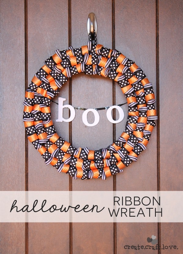 Looped Halloween ribbon wreath