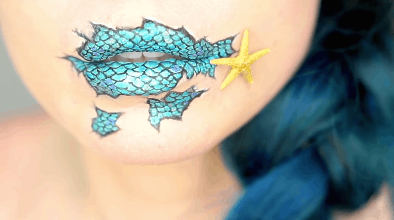 Mermaid scale lips