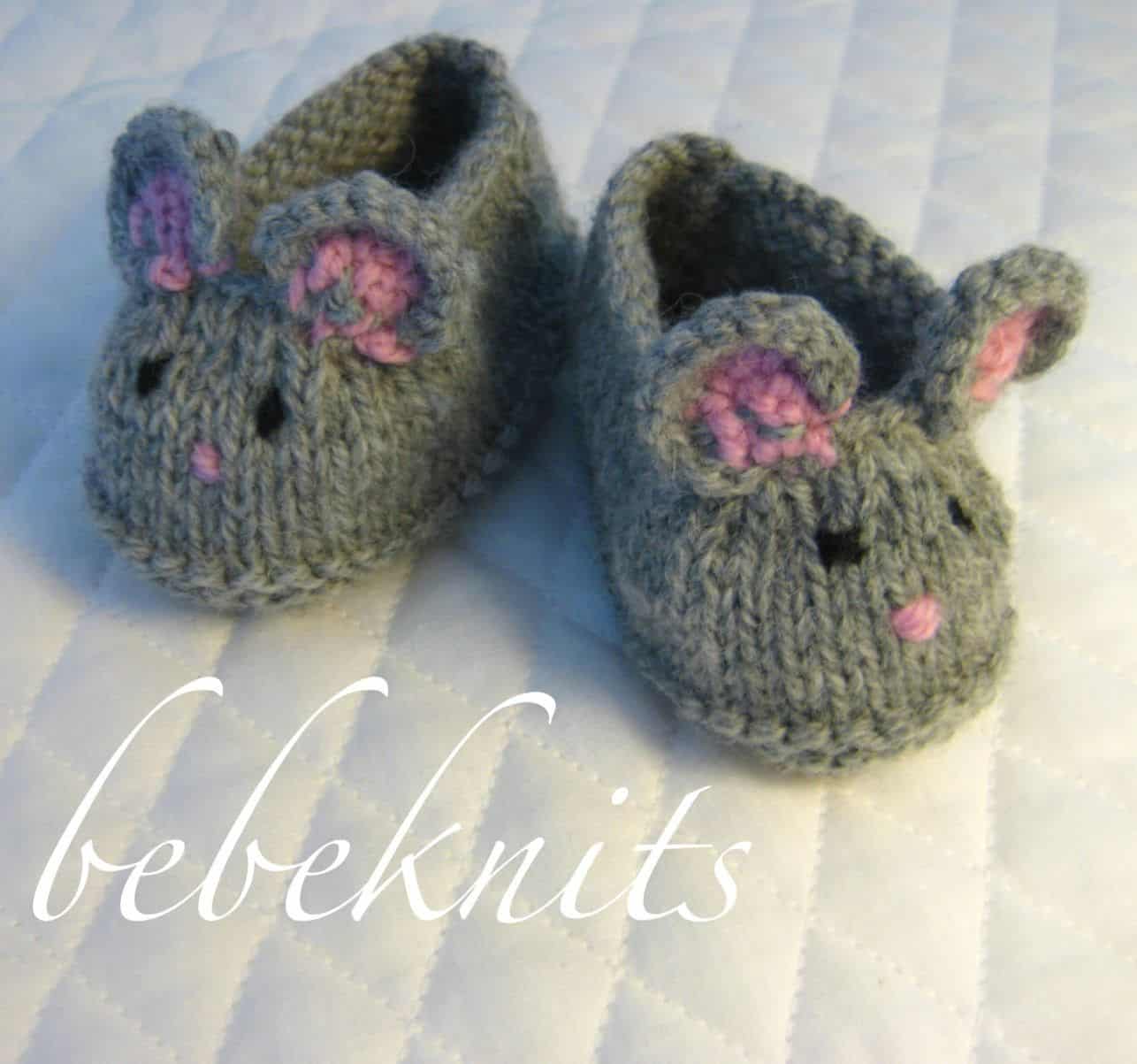 Mouse baby booties