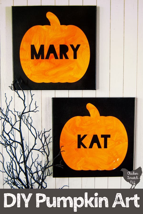 Painted name pumpkins