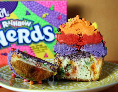 Rainbow Nerds cupcakes