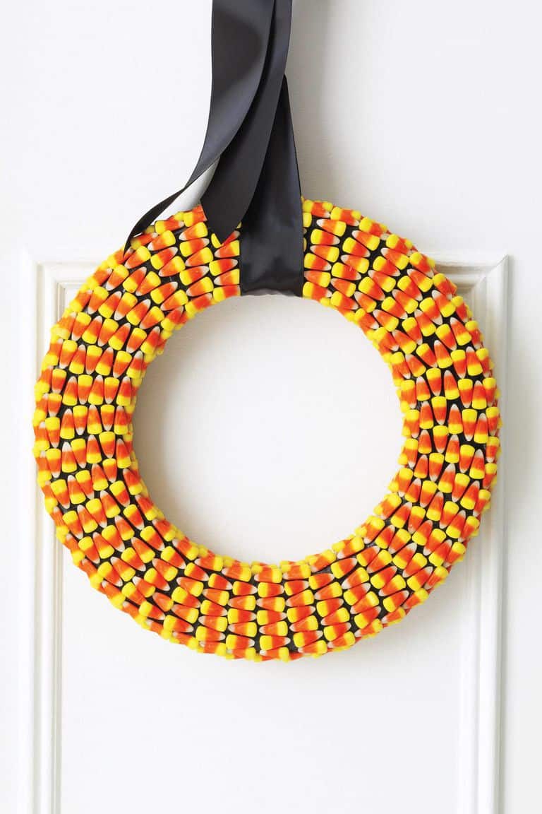 Real candy corn wreath