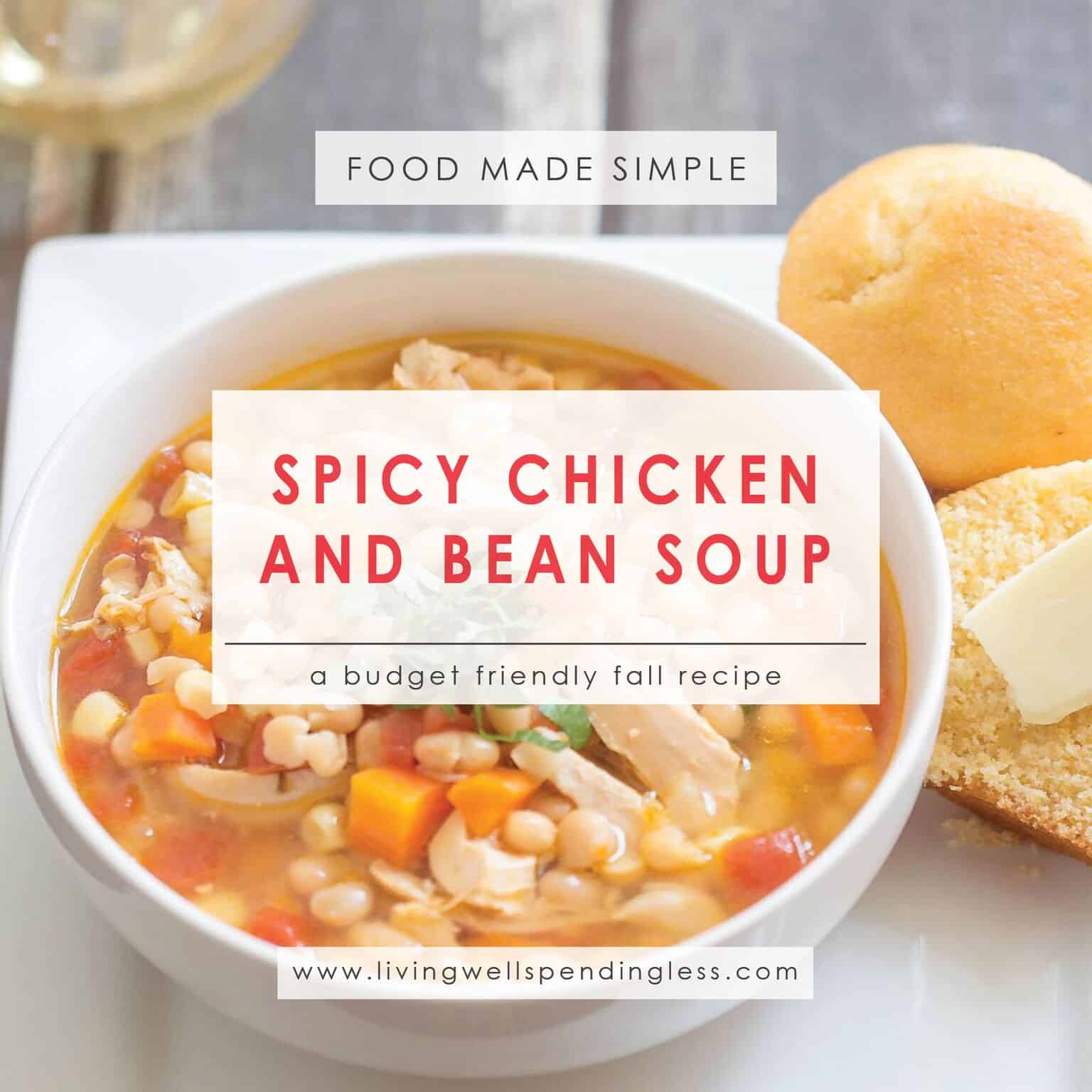 Spicy chicken and bean soup
