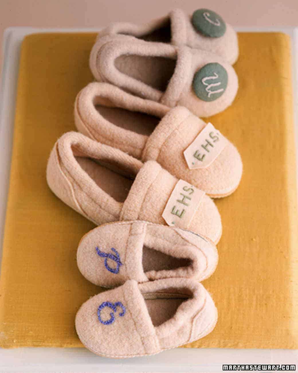 Warm monogrammed slippers
