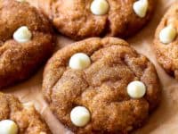 White chocolate pumpkin snickerdoodles 200x150 Little Pockets of Heaven: Delicious Fall Cookie Recipes
