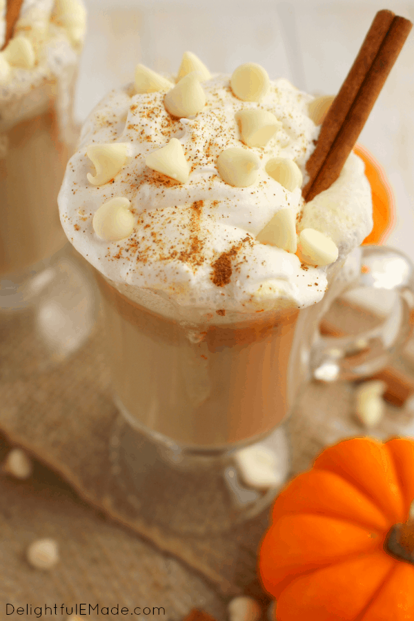 White chocolate pumpkin spice latte