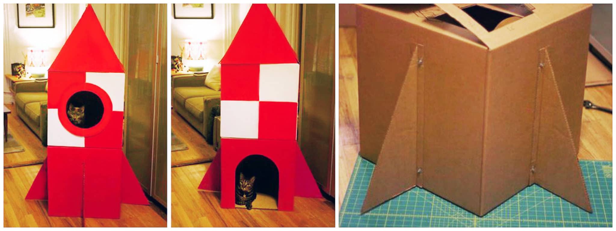 Cardboard pet rocket