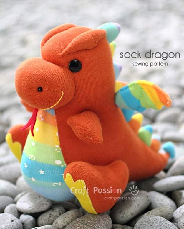 Colourful sock dragon