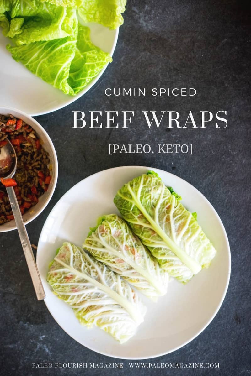 Cumin spiced beef lettuce wraps