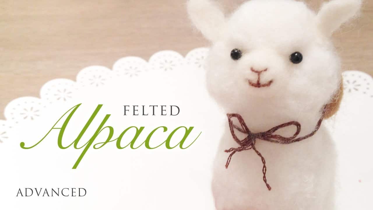 Cute felted alpaca