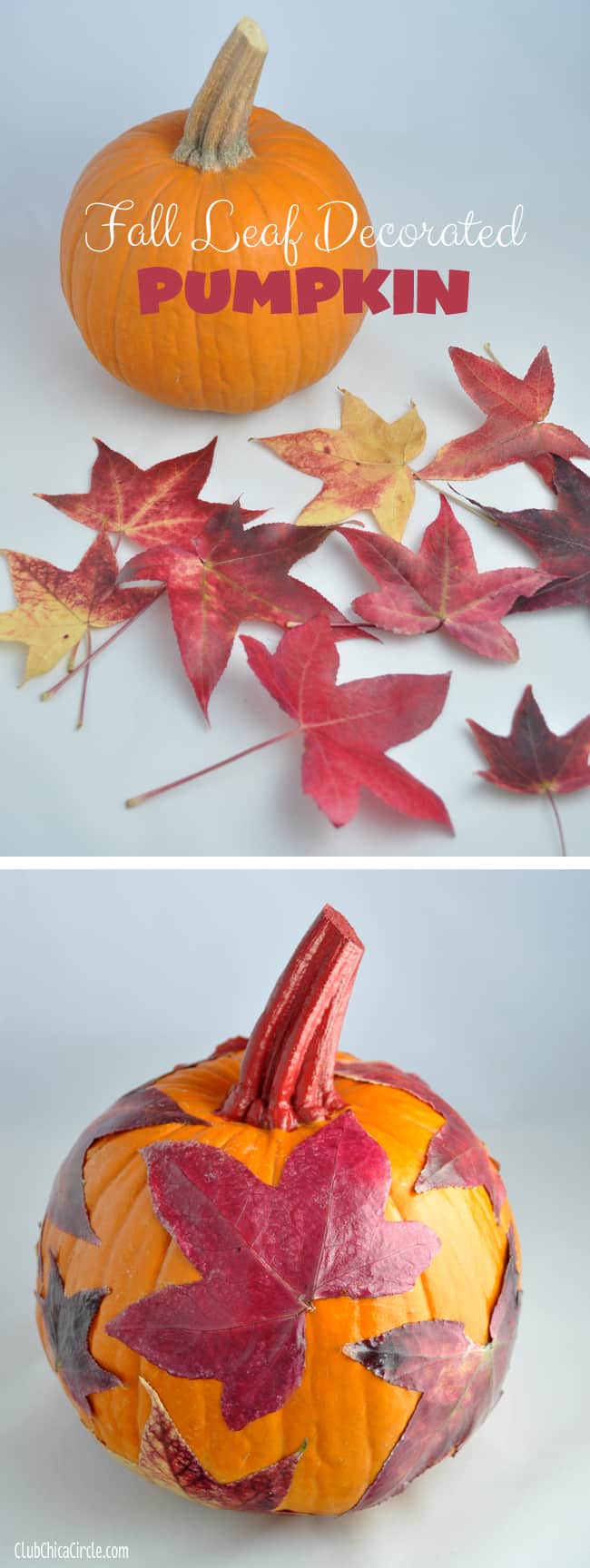 Fall leaf decoupage pumpkin